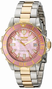 Invicta Pink Dial Stainless Steel Band Watch #14355 (Women Watch)