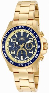 Invicta Quartz Blue and Gold Watch #14391 (Men Watch)