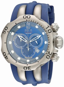 Invicta Jason Taylor Quartz Chronograph Date Titanium Case Blue Polyurethane Watch #14415 (Men Watch)