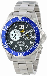 Invicta Carbon Fiber Dial Stainless Steel Band Watch #14442 (Men Watch)