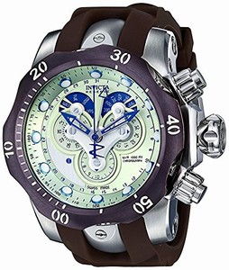 Invicta Venom Quartz Chronograph Date Brown Silicone Watch # 14461 (Men Watch)