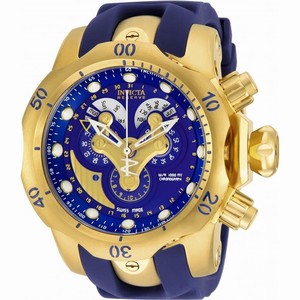 Invicta Reserve Quartz Chronograph Blue Silicone Watch # 14465 (Men Watch)