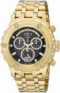 Invicta Black Dial Chronograph Luminous Stop-watch Watch #14468 (Men Watch)