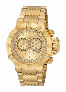 Invicta Gold Dial Stainless Steel Band Watch #14500 (Men Watch)