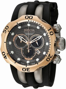 Invicta Venom Quartz Chronograph Date Titanium Case Black Polyurethane Watch # 14518 (Men Watch)