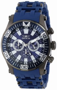 Invicta Sea Spider Quartz Chronograph Date Blue Polyurethane Watch #14560 (Men Watch)
