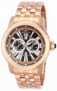 Invicta Specialty Quartz Analog Day Date Rose Gold Tone Stainless Steel Watch # 14591 (Men Watch)