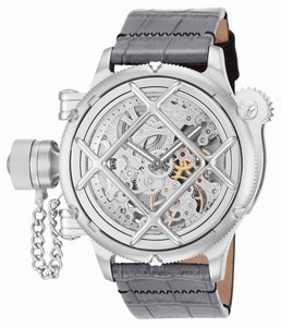 Invicta Russian Diver Mechanical Hand Wind Analog Grey Leather Watch # 14629 (Men Watch)