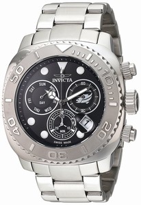 Invicta Black Dial Stainless Steel Band Watch #14645 (Men Watch)