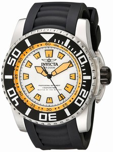 Invicta Pro Diver Quartz Analog Black Silicone Watch # 14661 (Men Watch)