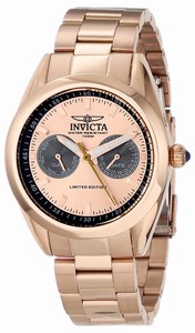 Invicta Rose Gold Dial Stainless Steel Band Watch #14708 (Men Watch)