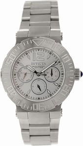 Invicta Silver Dial Uni-directional Rotating Stainless Steel Band Watch #14749 (Women Watch)