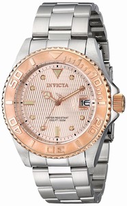 Invicta Rose Gold Dial Stainless Steel Band Watch #14757 (Men Watch)