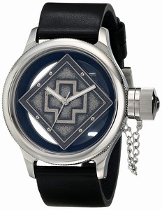 Invicta Russian Diver Quartz Clear Dial Black Leather Watch # 14774 (Men Watch)