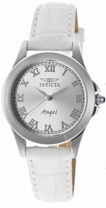 Invicta Angel Quartz Analog Silver Dial Leather Interchangeable Strap Set Watch # 14804 (Women Watch)