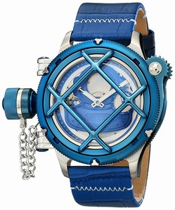 Invicta Russian Diver Mechanical Hand Wind Blue Leather Watch # 14815 (Men Watch)