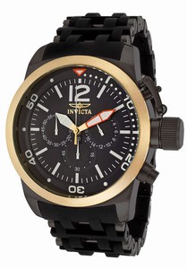 Invicta Sea Spider Quartz Chronograph Black Dial Bezel Polyurethane and Stainless Steel Watch # 14868 (Men Watch)