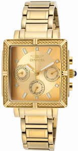 Invicta Wildflower Quartz Analog Day Date Gold Tone Stainless Steel Watch # 14871 (Women Watch)