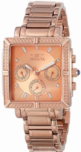 Invicta Wildflower Quartz Analog Day Date Rose Gold Tone Stainless Steel Watch # 14872 (Women Watch)