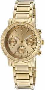 Invicta Wildflower Quartz Analog Day Date Gold Dial Stainless Steel Watch # 14873 (Women Watch)