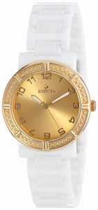 Invicta Gold Dial Stainless Steel Band Watch #14895 (Women Watch)