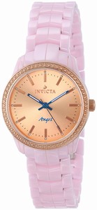 Invicta Quartz Analog Pink Ceramic Watch # 14910 (Women Watch)