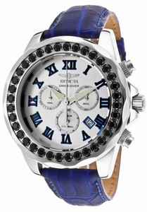 Invicta Pro Diver Quartz Chronograph Date Blue Leather Watch # 14923 (Men Watch)