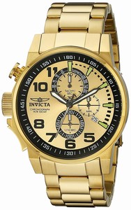 Invicta Gold And Black Quartz Watch #14958 (Men Watch)