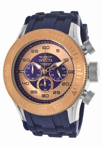 Invicta Pro Diver Quartz Chronograph Blue Polyurethane Watch # 14981 (Men Watch)