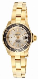 Invicta Pro Diver Quartz Analog Date Gold Dial Stainless Steel Watch # 14987 (Women Watch)