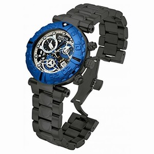 Invicta Black Dial Blue Ip Stainless-steel Band Watch #15019 (Men Watch)