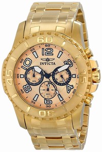 Invicta Gold Dial Stainless Steel Band Watch #15022 (Men Watch)