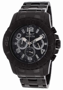 Invicta Pro Diver Quartz Chronograph Black Stainless Steel Watch # 15025 (Men Watch)