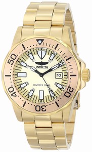 Invicta Champagne Dial Stainless Steel Band Watch #15032 (Men Watch)