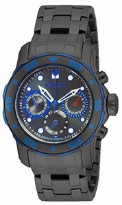 Invicta Grey Dial Uni-directional Rotating Blue-plated With Band Watch #15035 (Men Watch)