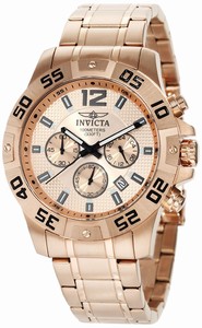 Invicta Rose Gold Dial 18k Rose Gold Plated Stainless Steel Watch #1504 (Men Watch)