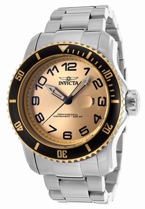 Invicta Pro Diver Quartz Analog Date Gold Dial Stainless Steel Watch # 15074 (Men Watch)