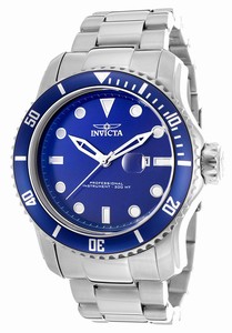 Invicta Pro Diver Quartz Analog Date Blue Dial Stainless Steel Watch # 15076 (Men Watch)