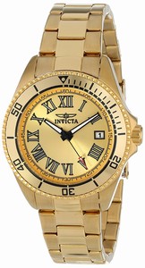 Invicta Gold Dial Stainless Steel Band Watch #15094 (Women Watch)