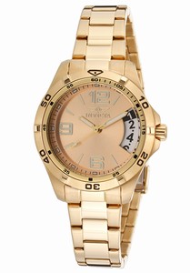 Invicta Specialty Quartz Analog Date Gold Dial Stainless Steel Watch # 15119 (Women Watch)