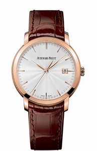 Audemars Piguet Jules Audemars Automatic Silver Dial Date 18ct Rose Gold Case Brown Leather Watch# 15170OR.OO.A809CR.01 (Men Watch)