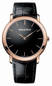 Audemars Piguet Automatic 18kt Rose Gold Black Dial Black Crocodile Leather Band Watch #15180OR.OO.A002CR.01 (Men Watch)