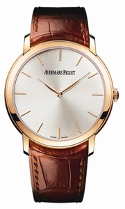 Audemars Piguet Automatic 18kt Rose Gold Silver Dial Brown Crocodile Leather Band Watch #15180OR.OO.A088CR.01 (Men Watch)