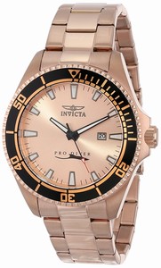 Invicta Rose Gold Dial Gold Plated Watch #15185SYB (Men Watch)