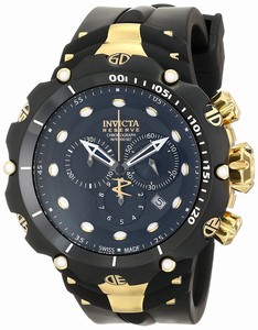 Invicta Reserve Quartz Chronograph Date Black Rubber Watch # 1521 (Men Watch)