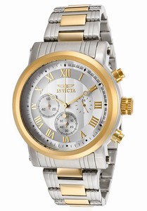 Invicta Specialty Quartz Chronograph Gold Stainless Steel Bezel Watch # 15213 (Men Watch)