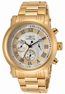 Invicta Specialty Quartz Chronograph Multicolor Dial Gold Tone Stainless Steel Watch # 15216 (Men Watch)