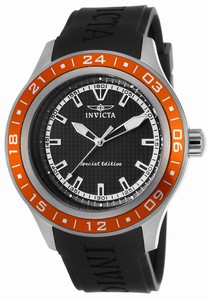 Invicta Specialty Quartz Analog Special Edition Orange Stainless Steel Bezel Polyurethane Watch # 15225 (Men Watch)