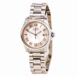 Invicta Mother Of Pearl Dial Fixed Stainless Steel Band Watch #15234 (Women Watch)