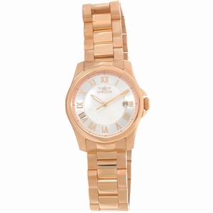 Invicta Mother Of Pearl Dial Fixed Rose Gold Ion-plated Band Watch #15237 (Women Watch)